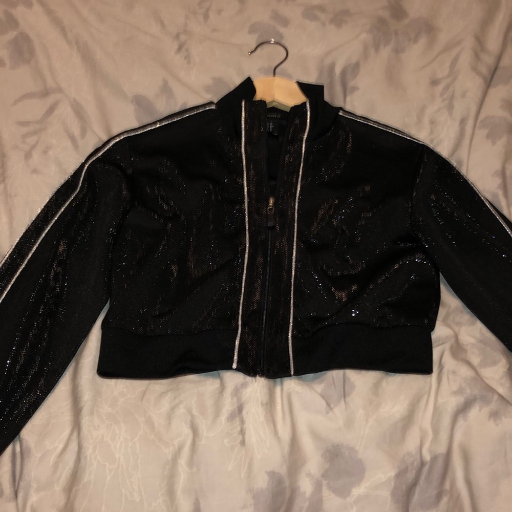 Cropped track suit top